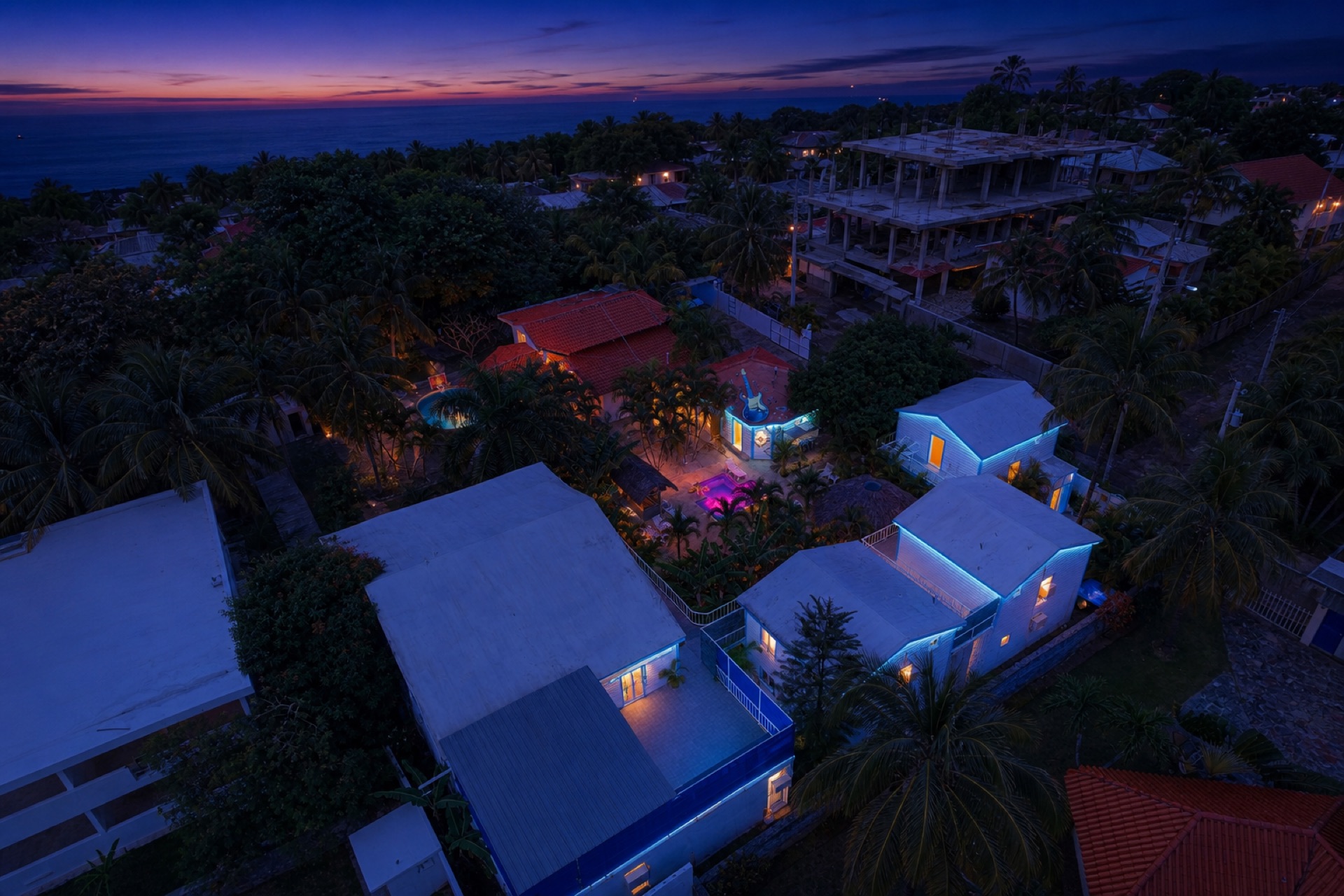 Aerial view of the full compound