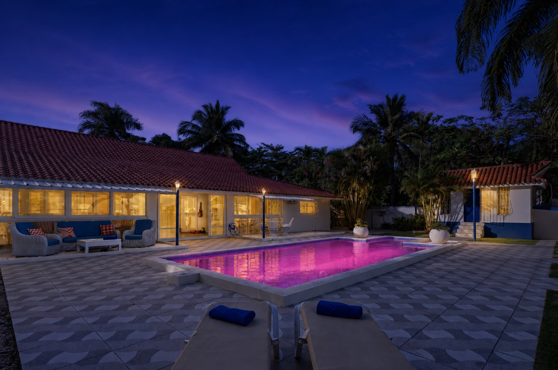 Saltwater pool and main house
